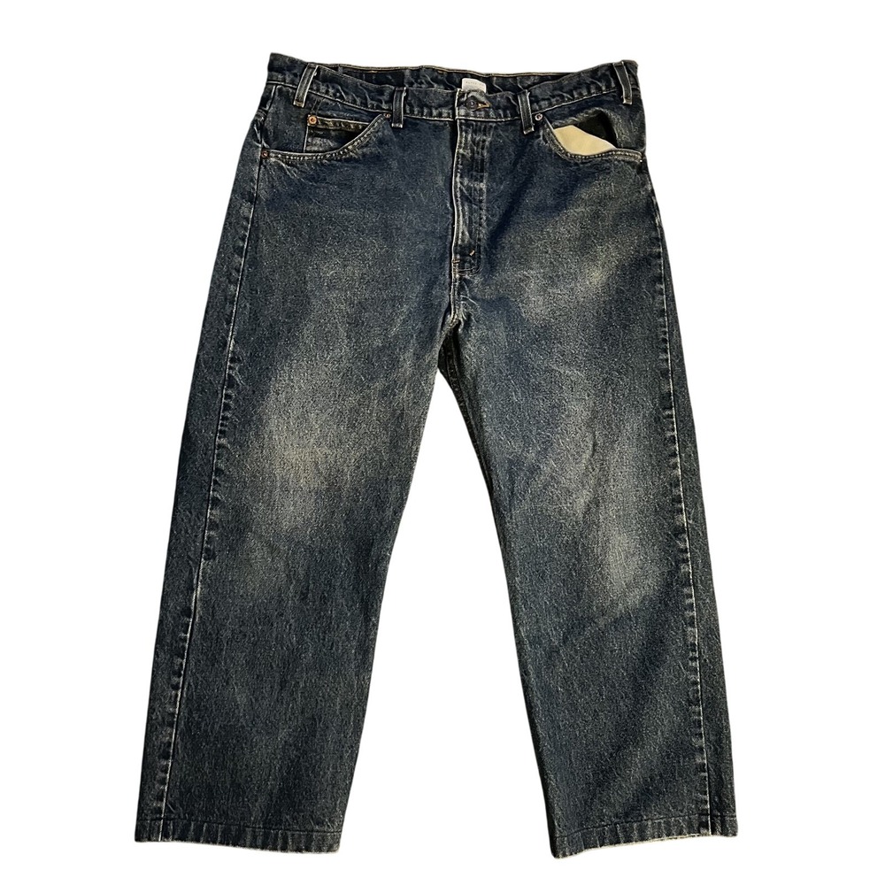 VTG Levi's 505 Jeans Mens 38x22 Capris Orange Tab 90s Workwear